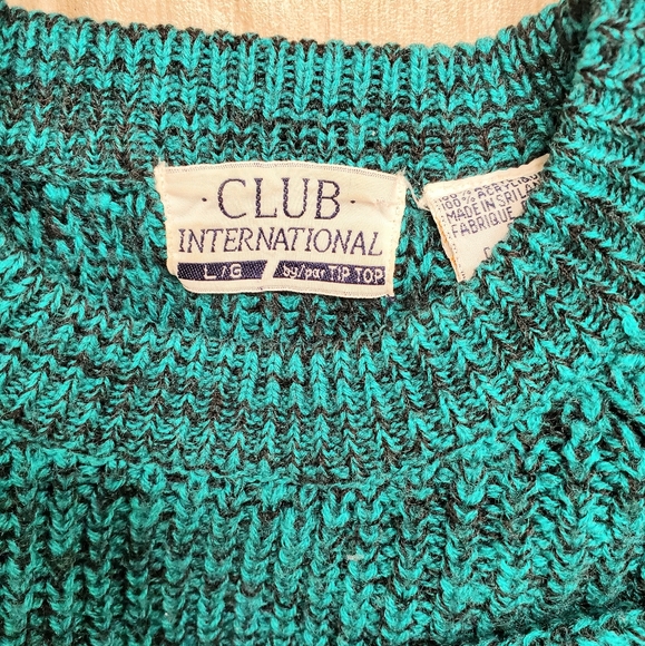 Men's Turquoise Tip Top Tailors Knit Sweater - Picture 6 of 6